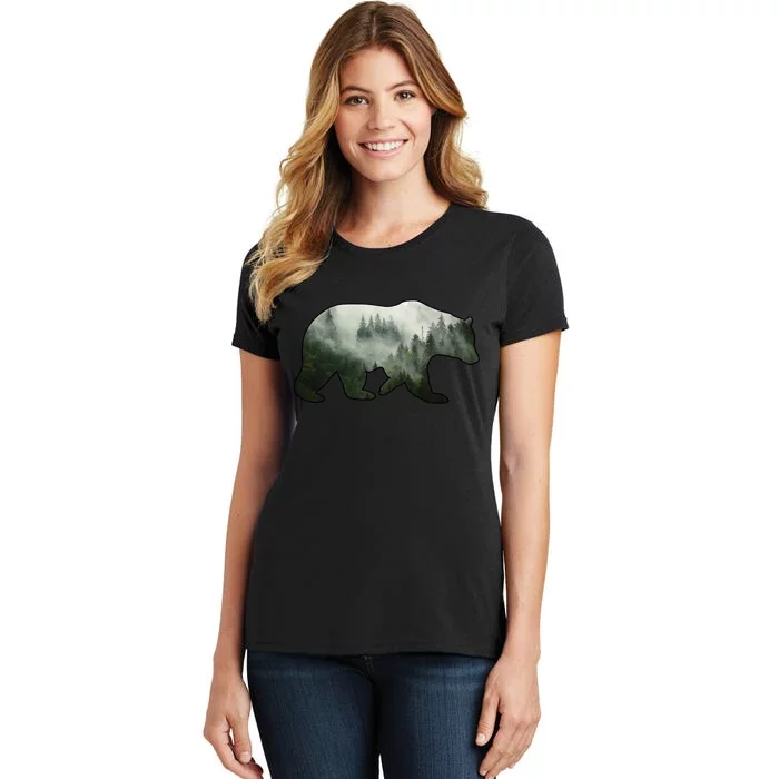 Bear Misty Forest Wilderness Women's T-Shirt