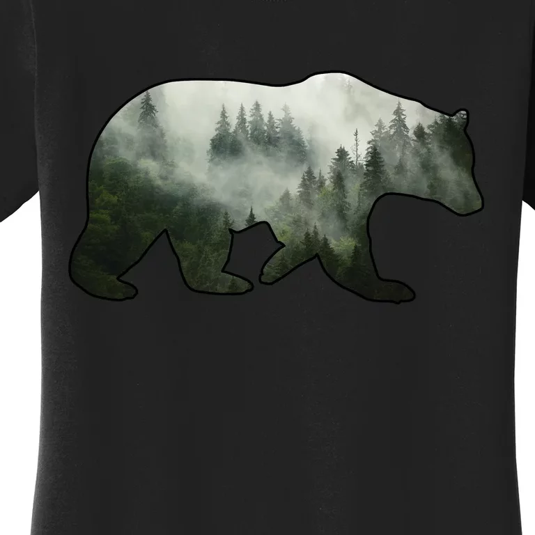 Bear Misty Forest Wilderness Women's T-Shirt