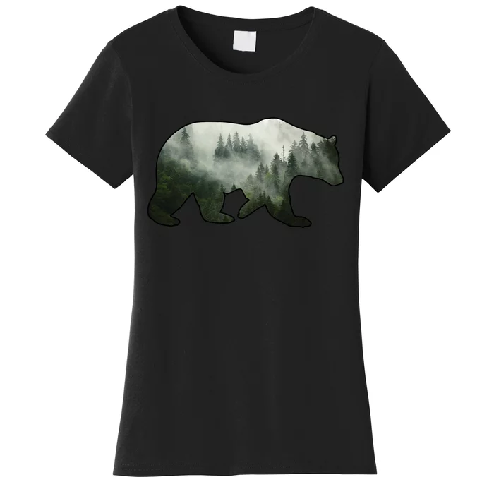 Bear Misty Forest Wilderness Women's T-Shirt