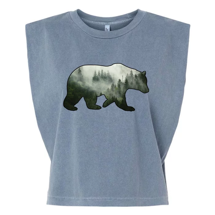 Bear Misty Forest Wilderness Garment-Dyed Women's Muscle Tee