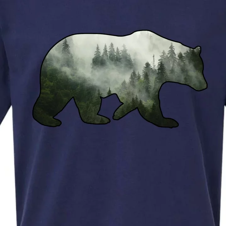 Bear Misty Forest Wilderness Sueded Cloud Jersey T-Shirt