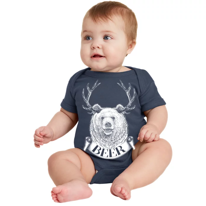 Bear Plus Deer Equals BEER Baby Bodysuit