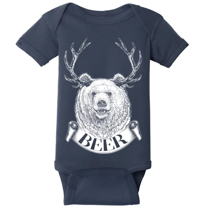 Bear Plus Deer Equals BEER Baby Bodysuit