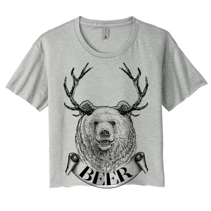 Bear Plus Deer Equals BEER Women's Crop Top Tee