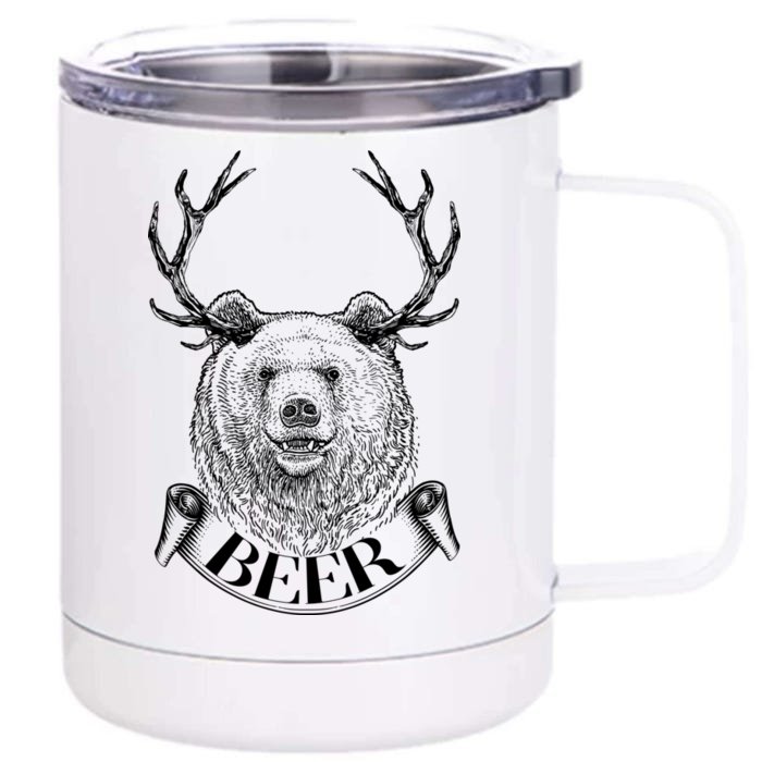 Bear Plus Deer Equals BEER Front & Back 12oz Stainless Steel Tumbler Cup