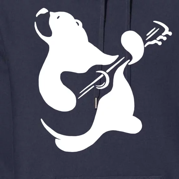 Bear Rocks Playing Guitar Premium Hoodie