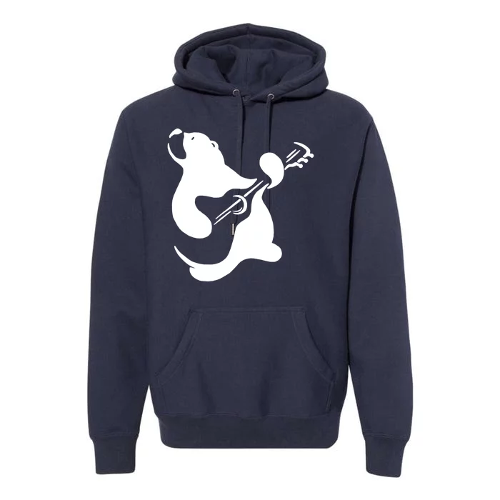 Bear Rocks Playing Guitar Premium Hoodie