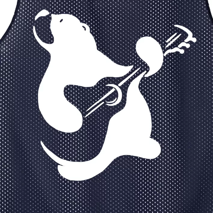 Bear Rocks Playing Guitar Mesh Reversible Basketball Jersey Tank