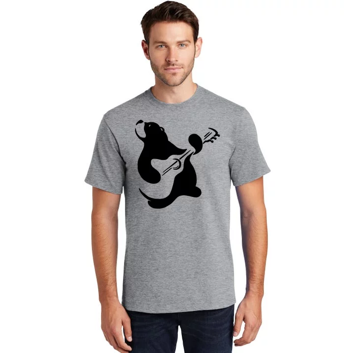 Bear Rocks Playing Guitar Tall T-Shirt