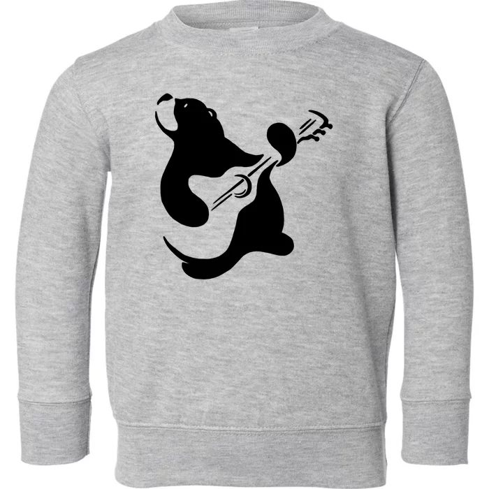 Bear Rocks Playing Guitar Toddler Sweatshirt