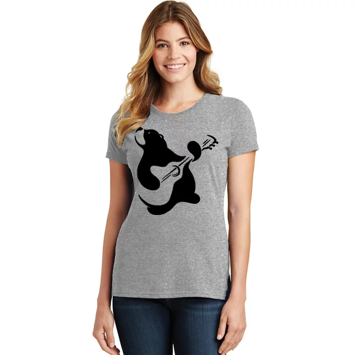 Bear Rocks Playing Guitar Women's T-Shirt