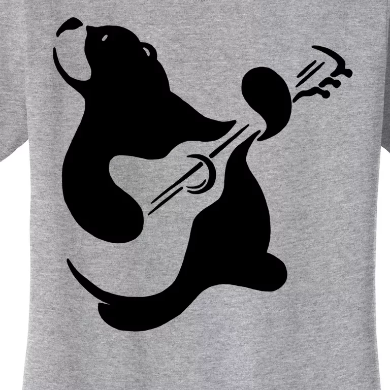 Bear Rocks Playing Guitar Women's T-Shirt