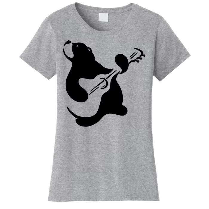 Bear Rocks Playing Guitar Women's T-Shirt