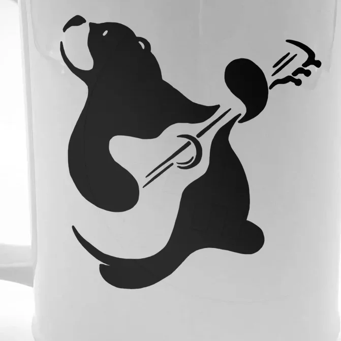 Bear Rocks Playing Guitar Front & Back Beer Stein