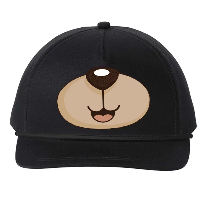 Bear Smiling Face Snapback Five-Panel Rope Hat