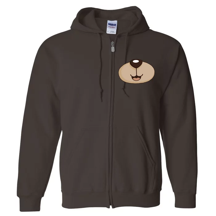 Bear Smiling Face Full Zip Hoodie