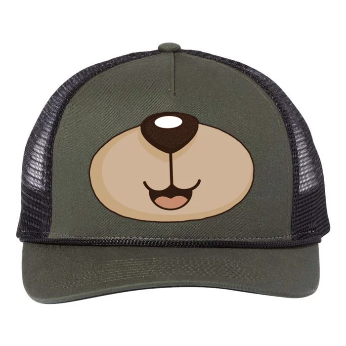 Bear Smiling Face Retro Rope Trucker Hat Cap