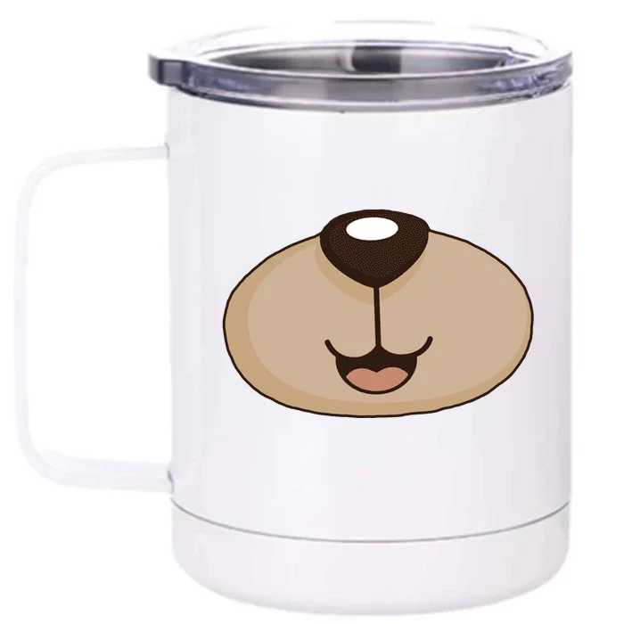 Bear Smiling Face Front & Back 12oz Stainless Steel Tumbler Cup