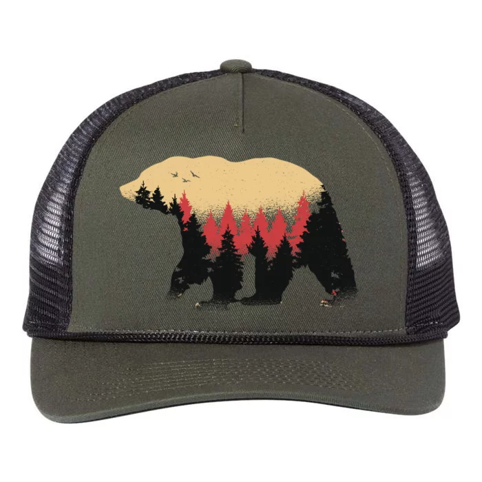 Bear Trees Retro Rope Trucker Hat Cap