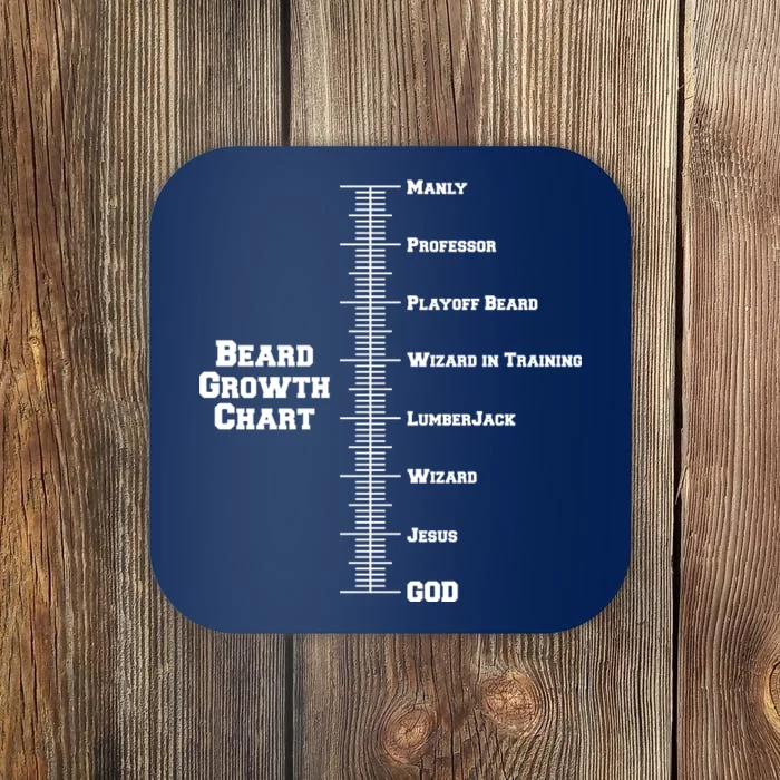 Beard Growth Ruler Funny Man To God Chart Coaster