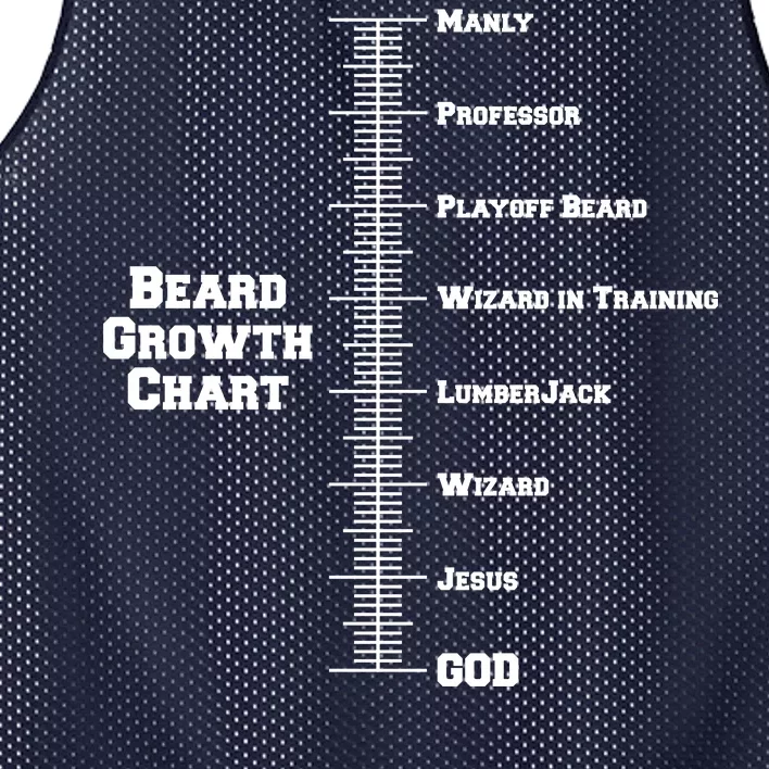 Beard Growth Ruler Funny Man To God Chart Mesh Reversible Basketball Jersey Tank