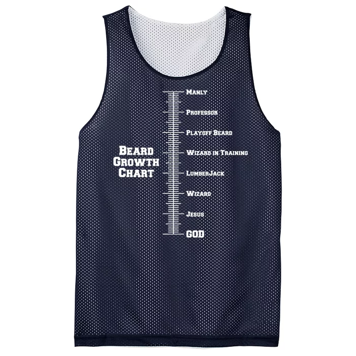 Beard Growth Ruler Funny Man To God Chart Mesh Reversible Basketball Jersey Tank