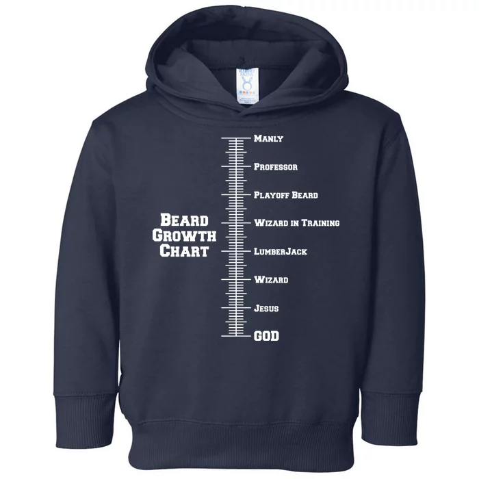 Beard Growth Ruler Funny Man To God Chart Toddler Hoodie