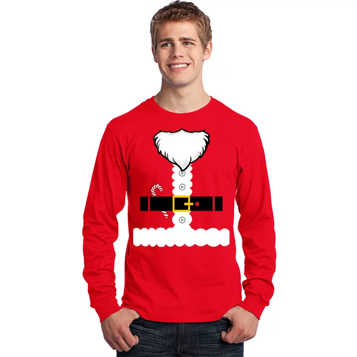 Beard Santa Claus Costume Suit Long Sleeve Shirt