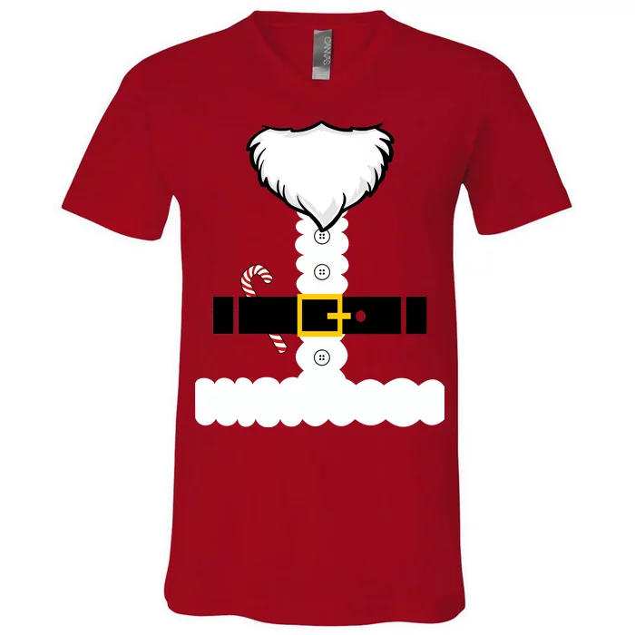 Beard Santa Claus Costume Suit V-Neck T-Shirt