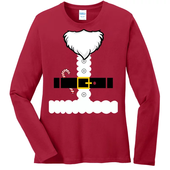 Beard Santa Claus Costume Suit Ladies Long Sleeve Shirt