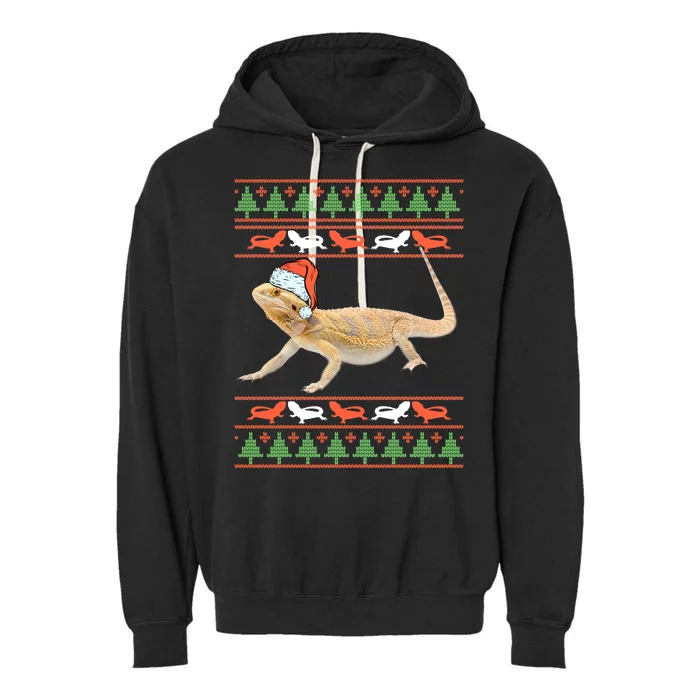 Bearded Dragon Christmas Garment-Dyed Fleece Hoodie