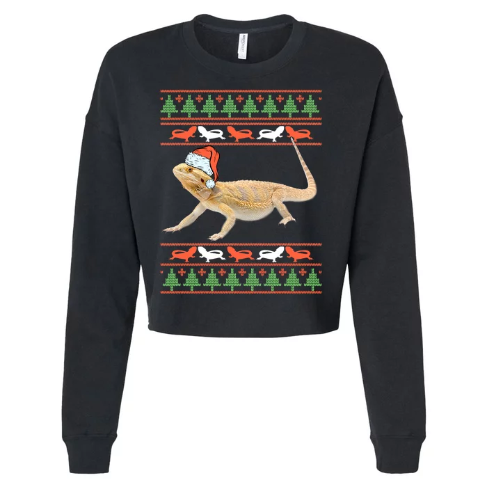 Bearded Dragon Christmas Cropped Pullover Crew