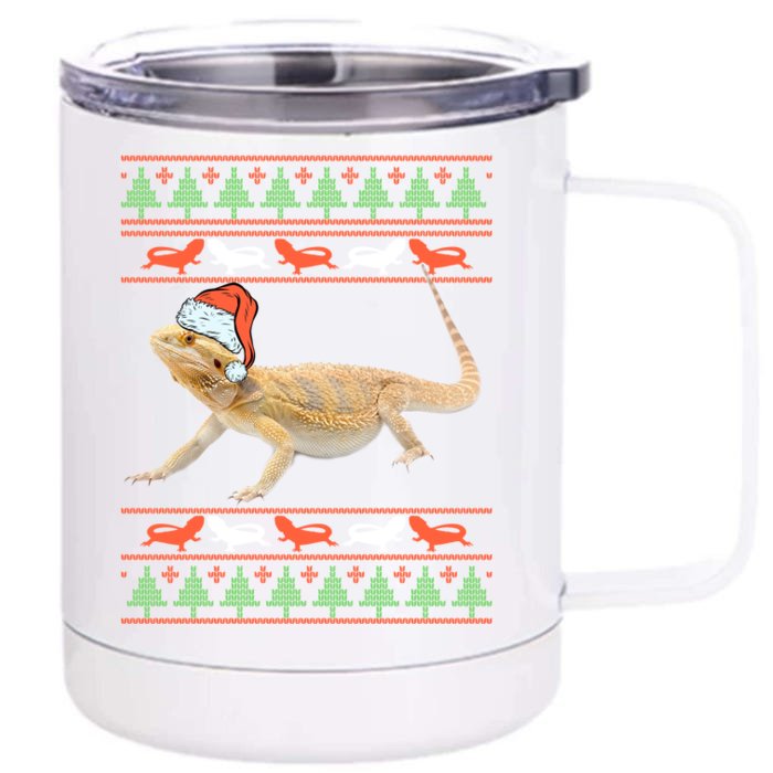 Bearded Dragon Christmas Front & Back 12oz Stainless Steel Tumbler Cup