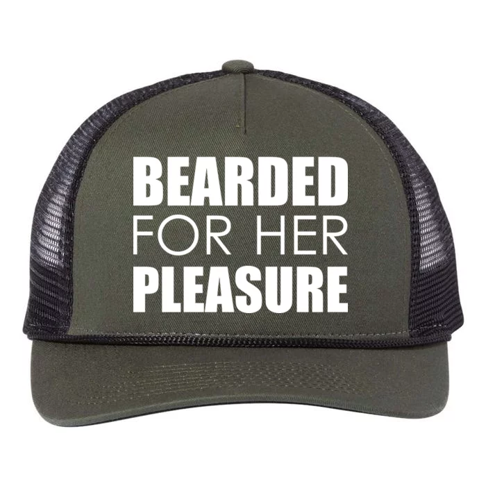 Bearded For Her Pleasure Beard Retro Rope Trucker Hat Cap