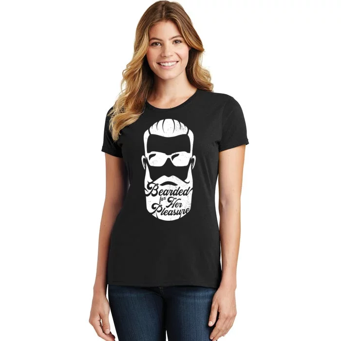 Bearded For Her Pleasure Funny Women's T-Shirt