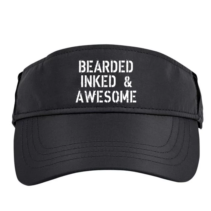 Bearded Inked & Awesome Beard Tattoo Logo Adult Drive Performance Visor