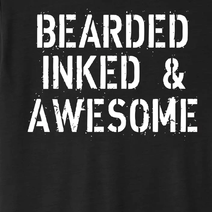 Bearded Inked & Awesome Beard Tattoo Logo ChromaSoft Performance T-Shirt