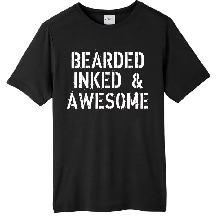 Bearded Inked & Awesome Beard Tattoo Logo ChromaSoft Performance T-Shirt