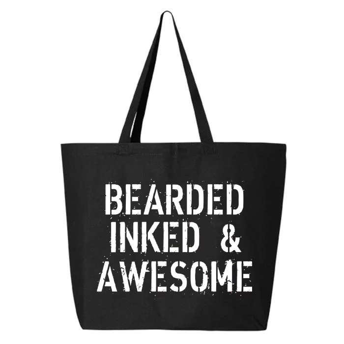 Bearded Inked & Awesome Beard Tattoo Logo 25L Jumbo Tote