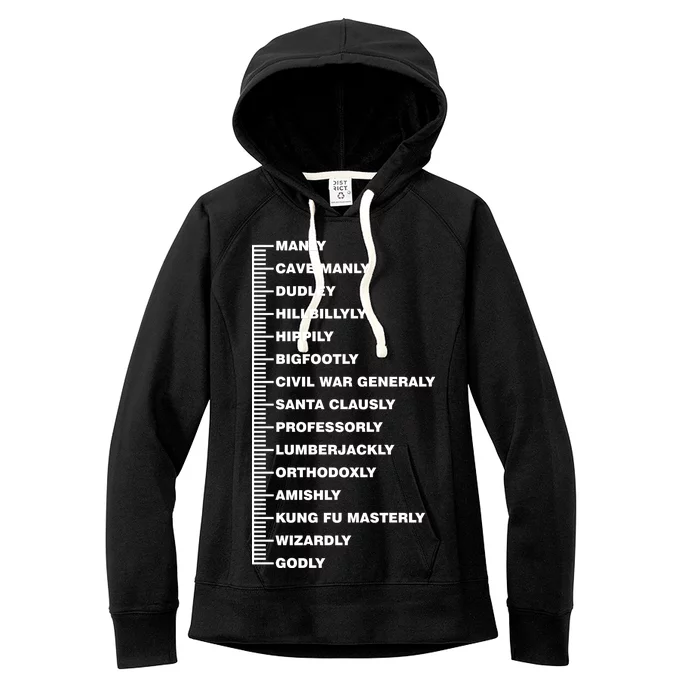 Beardly Manly Beard Growth Chart Women's Fleece Hoodie