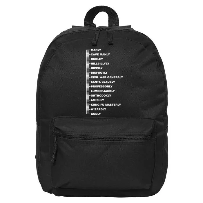 Beardly Manly Beard Growth Chart 16 in Basic Backpack