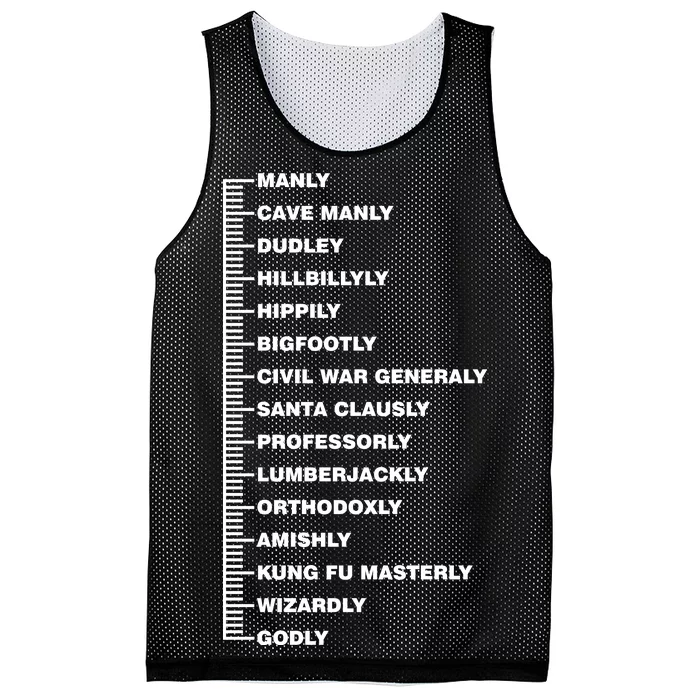 Beardly Manly Beard Growth Chart Mesh Reversible Basketball Jersey Tank