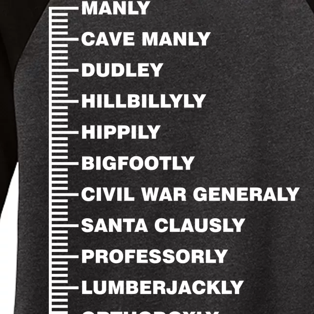 Beardly Manly Beard Growth Chart Women's Tri-Blend 3/4-Sleeve Raglan Shirt