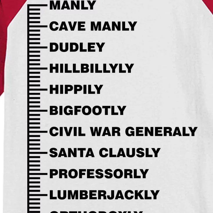 Beardly Manly Beard Growth Chart Kids Colorblock Raglan Jersey