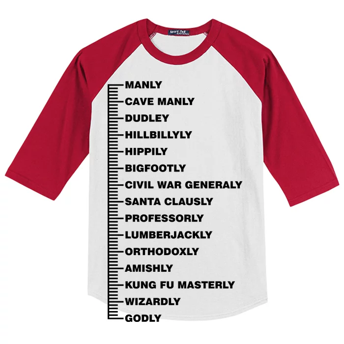 Beardly Manly Beard Growth Chart Kids Colorblock Raglan Jersey