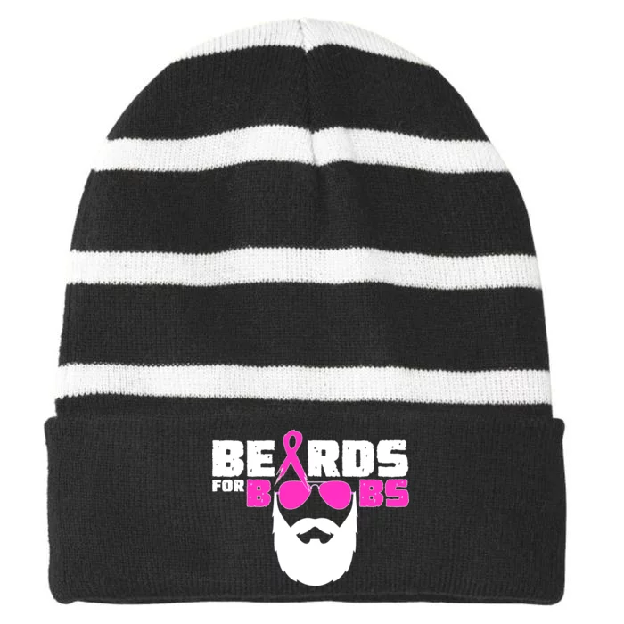 Beards For Boobs Striped Beanie with Solid Band