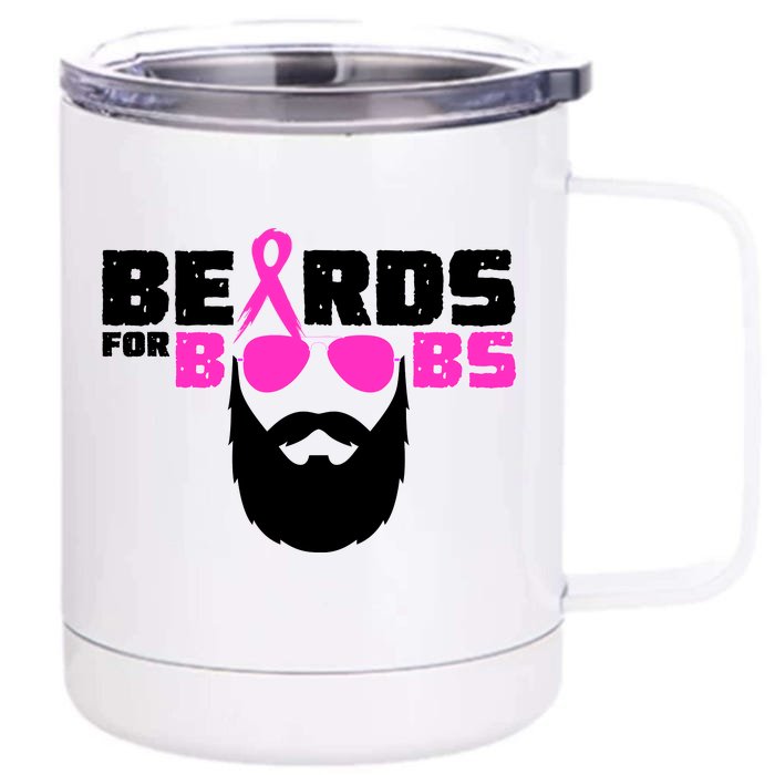 Beards For Boobs Front & Back 12oz Stainless Steel Tumbler Cup