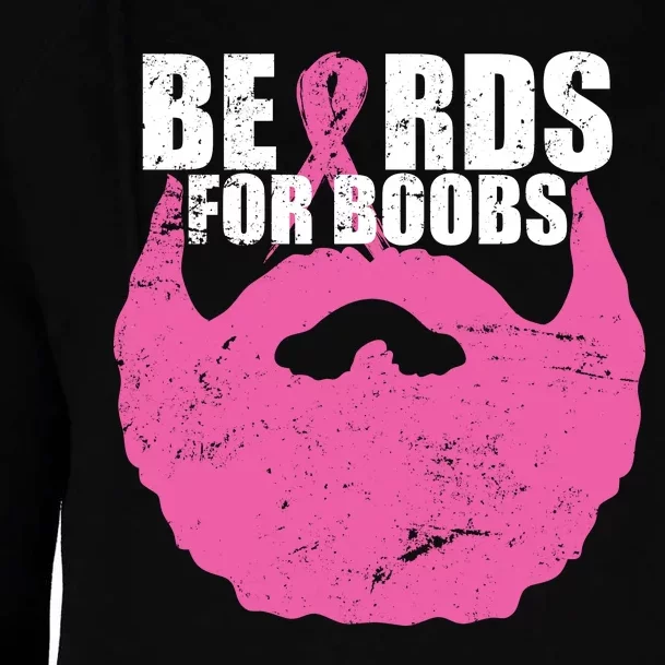 Beards For Boobs Breast Cancer Womens Funnel Neck Pullover Hood