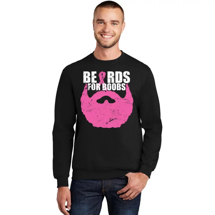 Beards For Boobs Breast Cancer Tall Sweatshirt