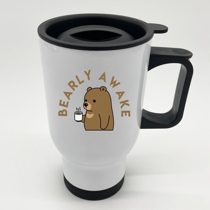 Bearly Awake Front & Back Stainless Steel Travel Mug